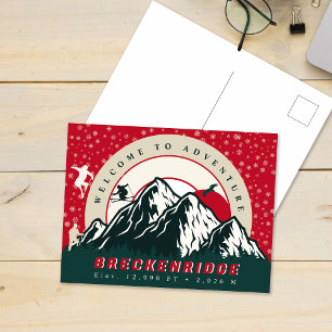 Cartão Postal De Festividades Breckenridge Colorado Flag Mountain Souvenir