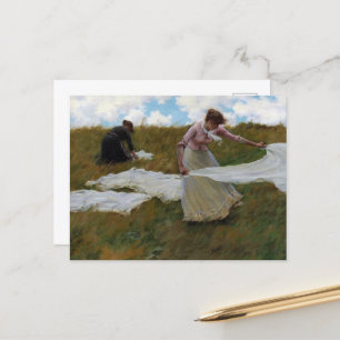 Cartão Postal De Festividades Breezy Day por Charles Courtney Curran