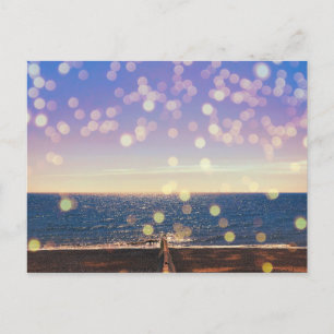 Cartão Postal De Festividades Brighton Beach com luzes brilhantes