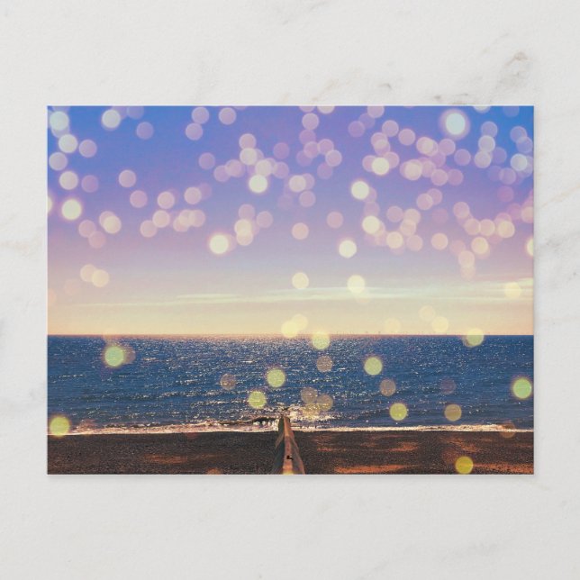 Cartão Postal De Festividades Brighton Beach com luzes brilhantes (Frente)