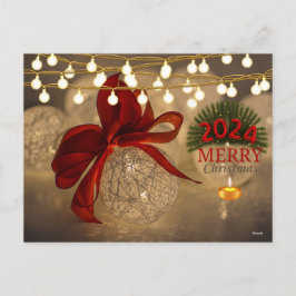 Cartão Postal De Festividades Brilho Aconchegante do Natal 2024