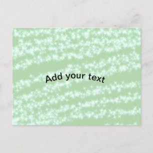Cartão Postal De Festividades Brilho glitter verde pastel nome texto boho retrô