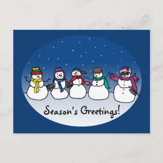 Cartão Postal De Festividades Brincadeira de Neve
