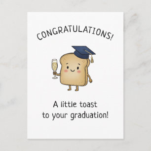 Cartão Postal De Festividades Brinde Kawaii Torrada Piada Graduação Saudação Nov