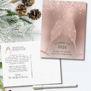 Cartão Postal De Festividades Brindemos a 2026 Ano da Mudança Ano Novo