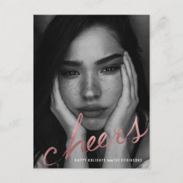 Cartão Postal De Festividades Brindes rosa dourado Feriado