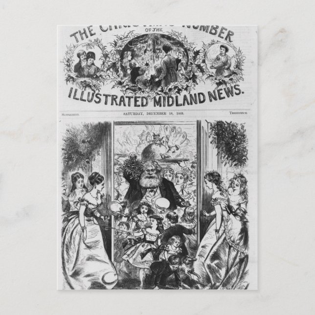 Cartão Postal De Festividades Bringing in Christmas (Frente)