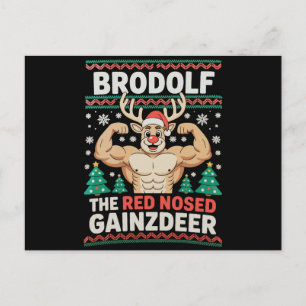 Cartão Postal De Festividades Brodolf Nariz Vermelho Gainzdeer Rena de Natal Aca