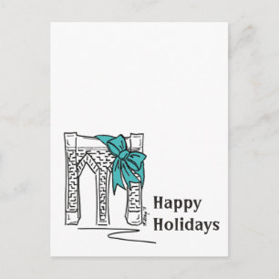 Cartão Postal De Festividades Brooklyn Bridge Happy Holidays Nova Iorque NYC