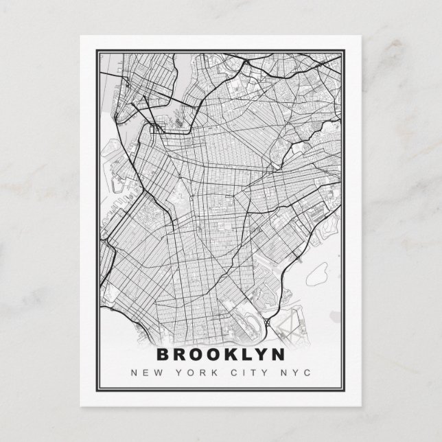 Cartão Postal De Festividades Brooklyn Map (Frente)