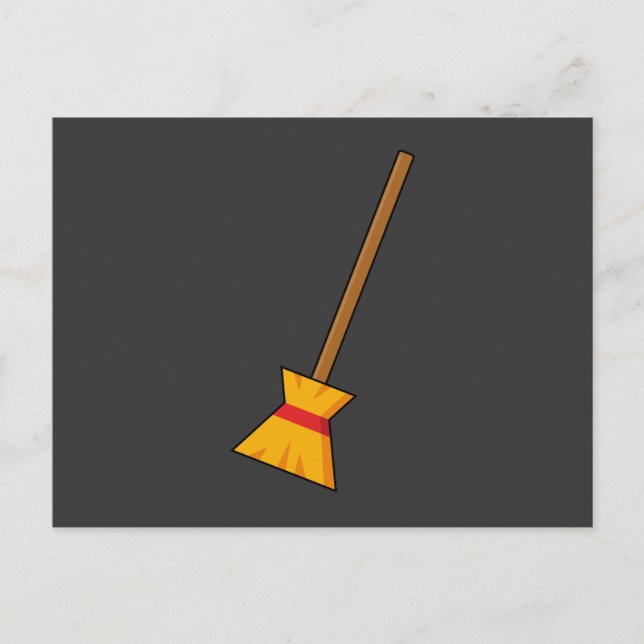 Cartão Postal De Festividades Bruxa Broom (Frente)