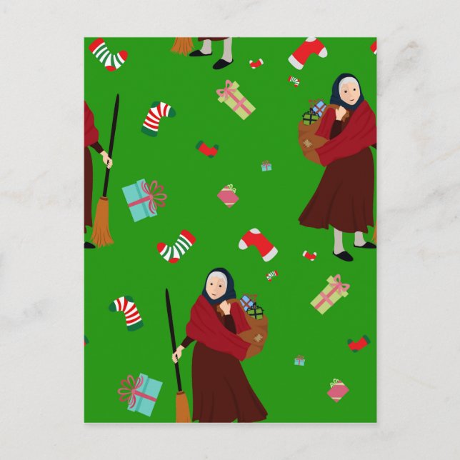 Cartão Postal De Festividades bruxa de natal Befana (Frente)