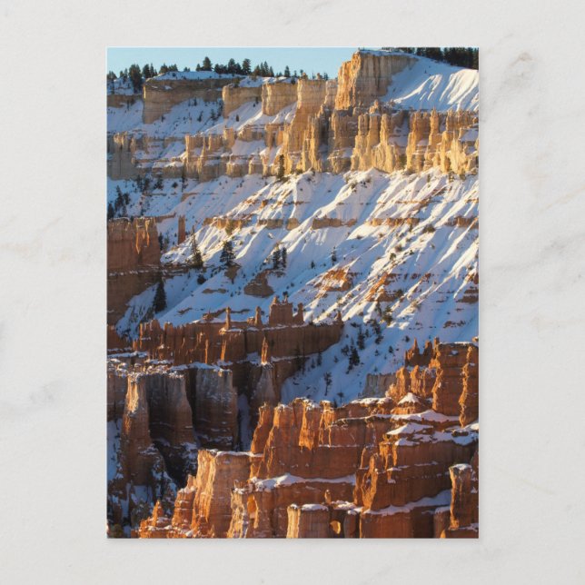 Cartão Postal De Festividades Bryce Canyon no Natal, Ponto de Sol (Frente)