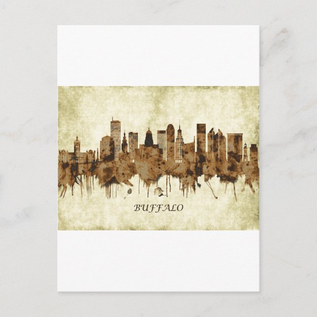 Cartão Postal De Festividades Buffalo New York Cityscape (Frente)