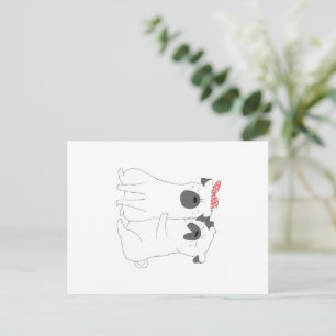 Cartão Postal De Festividades Bulldog Fofo   Presente para Amante de Cachorro