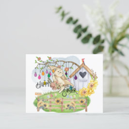 Cartão Postal De Festividades Bunny comemora o dia da Páscoa