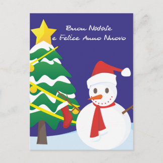 Cartão Postal De Festividades Buon Natale e Felice Anno Nuovo