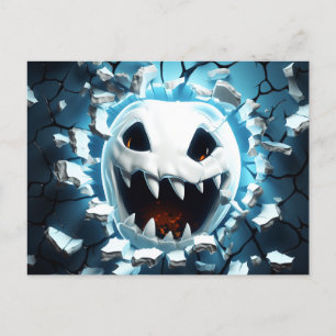 Cartão Postal De Festividades Buraco rachado do Fantasma 3D