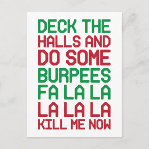 Cartão Postal De Festividades Burpees de Natal