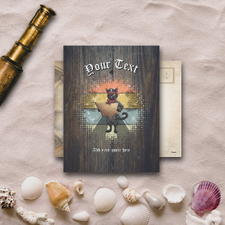 Cartão Postal De Festividades Busca Sunset do gatinho Buccaneer