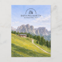 Cabana Alpina nos Dolomitas Aquarela Paisagem Natu