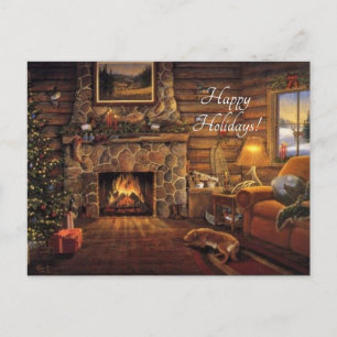 Cartão Postal De Festividades cabana de Natal