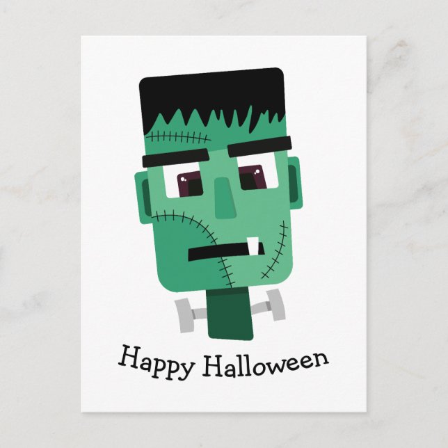 Cartão Postal De Festividades Cabeça do Monstro de Frankenstein (Frente)