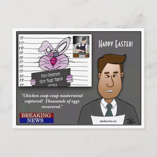 Cartão Postal De Festividades Cabeça-Mastermente de Golpe de Coop em Galinha (Frente)