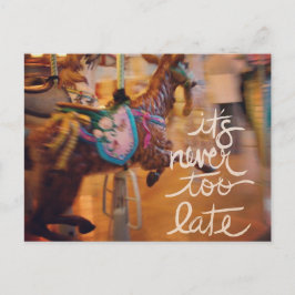 Cartão Postal De Festividades Cabra feliz Nunca É Tarde Demais