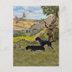 Cartão Postal De Festividades Caça ao Chukar Partridge