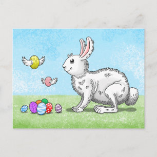 Cartão Postal De Festividades Caça ao Ovo do Coelhinho da Páscoa