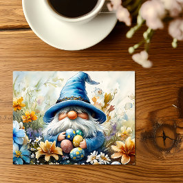 Cartão Postal De Festividades Caça aos Ovos de Páscoa Gnomo