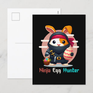 Cartão Postal De Festividades Caçador de Ovos Ninja