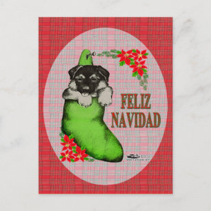 Cartão Postal De Festividades Cachorrito Feliz Navidad
