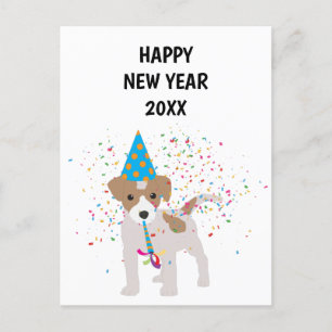 Cartão Postal De Festividades Cachorro - Cartão de Anos novos de Férias Animai