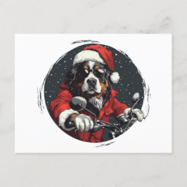 Cartão Postal De Festividades Cachorro da Montanha Bernese de Natal