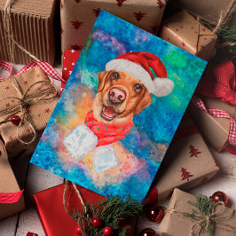 Cartão Postal De Festividades Cachorro da Raça Labrador Natal