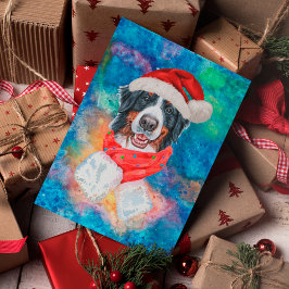 Cartão Postal De Festividades Cachorro da Raça Montanha Bernesa Natal