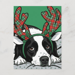 Cartão Postal De Festividades Cachorro de Natal
