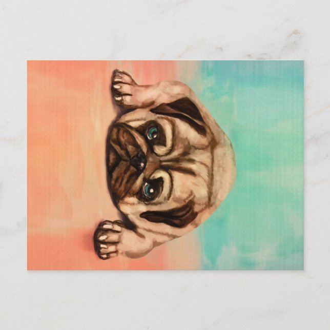 Cartão Postal De Festividades Cachorro de Pug | Cute Pug Lover (Frente)