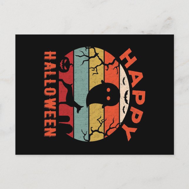 Cartão Postal De Festividades Cachorro Doberman Feliz Dia das Bruxas Espírito As (Frente)