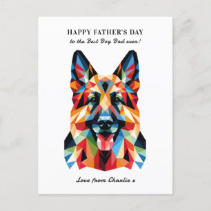 Cartão Postal De Festividades Cachorro Pastor Alemão Dia dos Pais Personalizado