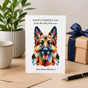 Cartão Postal De Festividades Cachorro Pastor Alemão Dia dos Pais Personalizado