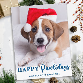 Cartão Postal De Festividades Cachorro Pet Moderno Personalizado Foto Feliz Dias