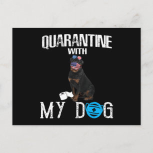 Cartão Postal De Festividades Cachorro Rottweiler em Quarentena Com Meu Cachorro
