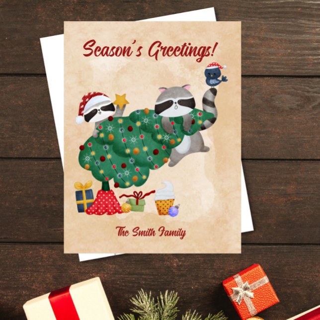 Cartão Postal De Festividades Cachorros Cachorros Aquarela Natal (Criador carregado)