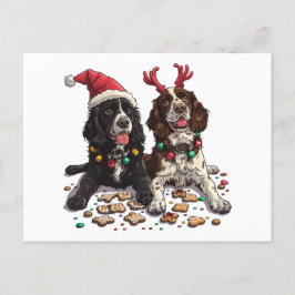 Cartão Postal De Festividades Cachorros do Cocker Spaniel Natal