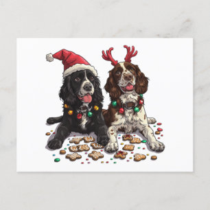 Cartão Postal De Festividades Cachorros do Cocker Spaniel Natal