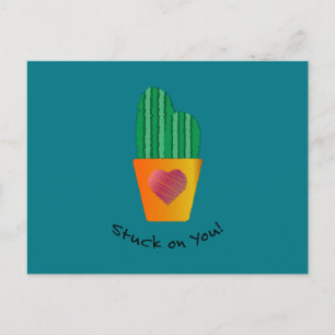 Cartão Postal De Festividades Cacto Divertido Preso a Você