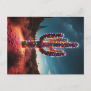 Cartão Postal De Festividades Cacto do deserto do sudoeste do Natal